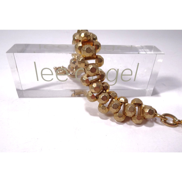 Neiman Marcus Women's Gold Chunky Ball Tri Link Statement Bracelet NWT 350 - Picture 1 of 9
